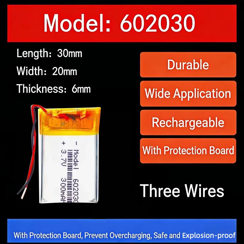 Smartwatches - 3.7V 300mAh 602030 Lityum Pil Kablosuz