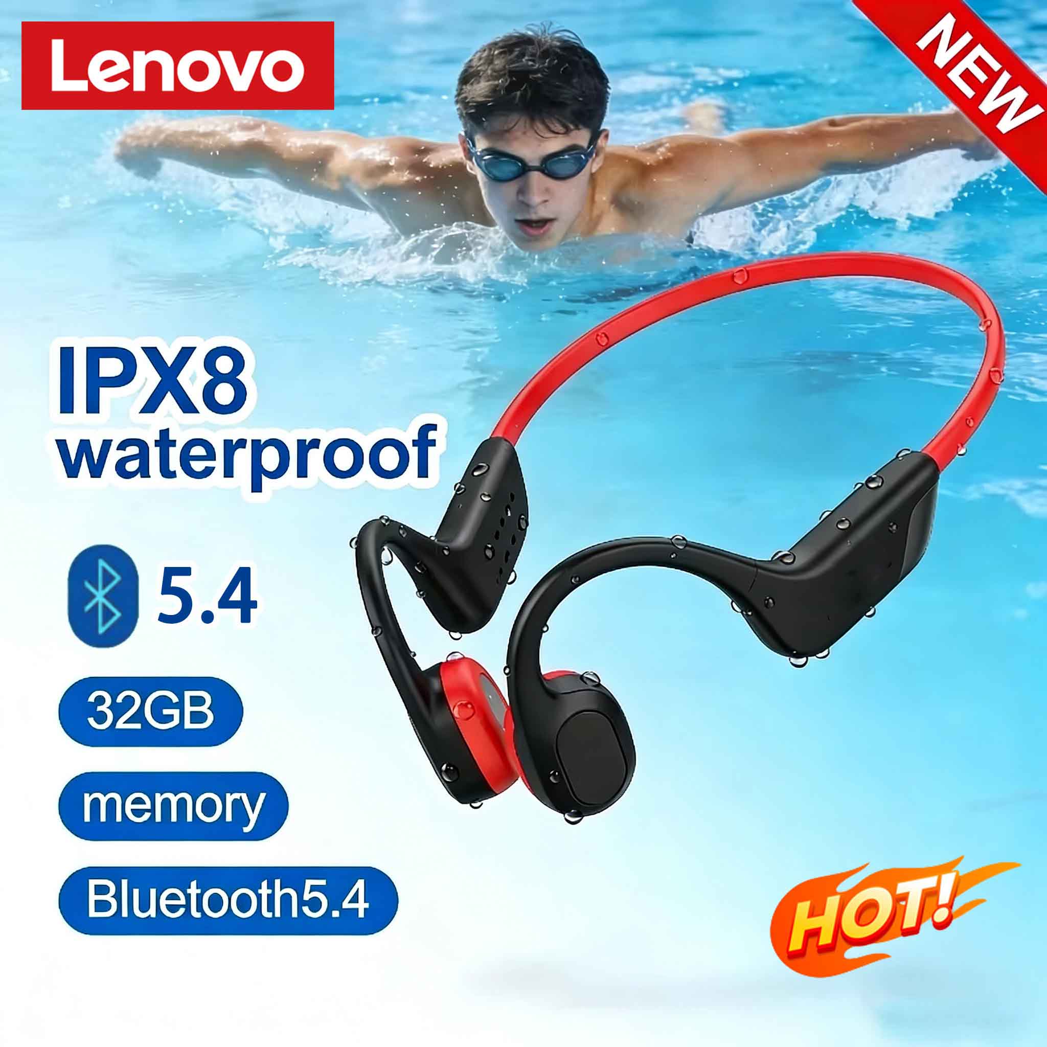 Bone Conduction Running Headphones - Lenovo Kemik İletimli Kulaklık Bluetooth 5.4