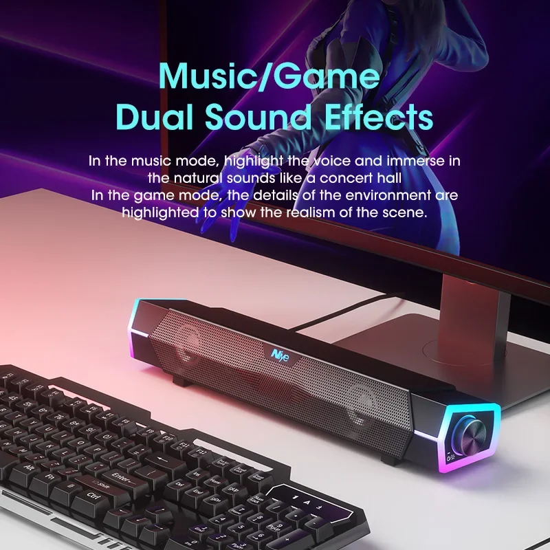 4D Stereo ses çubuğu PC hoparl - Rgb Computer Soundbar For Pc incelemesi ve fiyatı