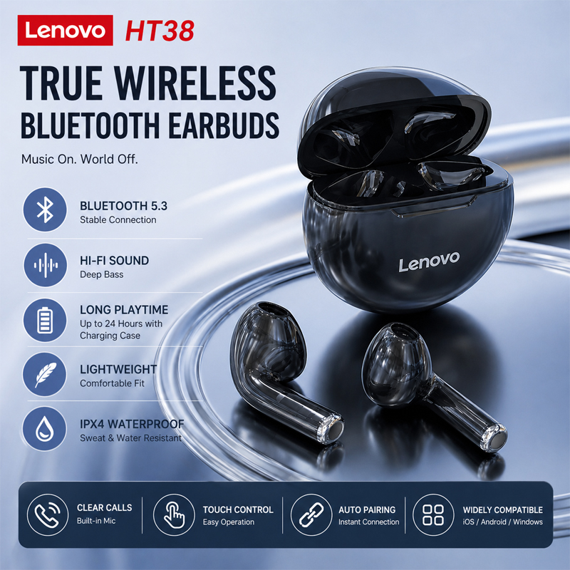 Yeni Lenovo HT38 Kablosuz Kula - Tws Earbuds Bluetooth 5.3 incelemesi ve fiyatı