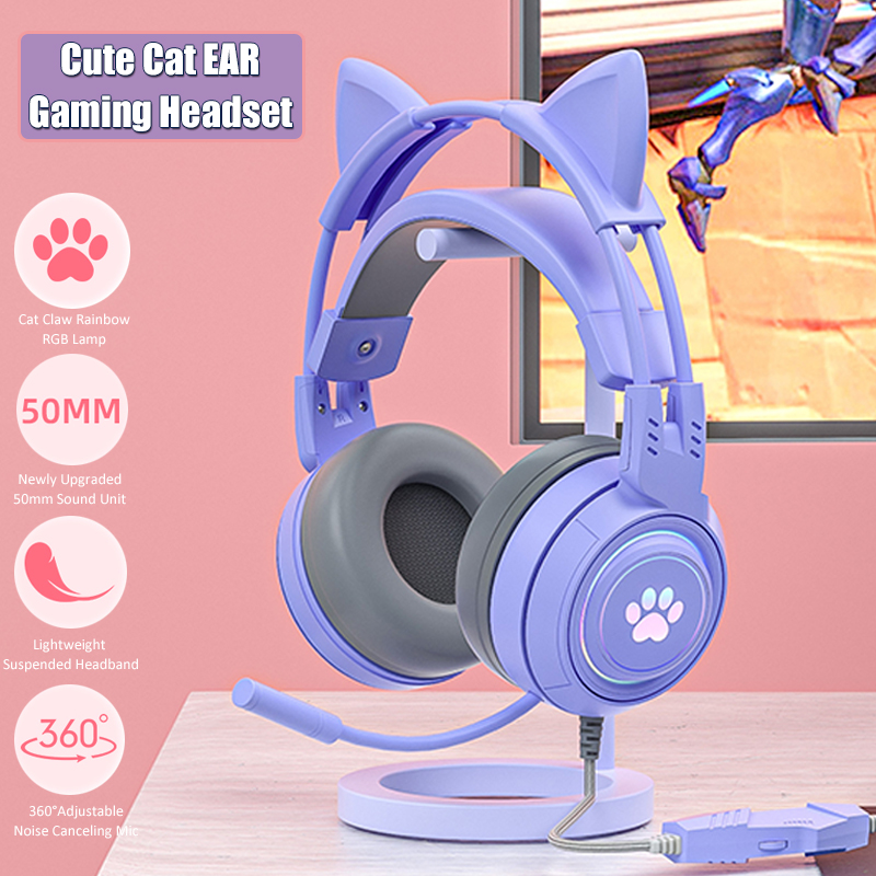 Sevimli kedi kulak oyun mikrof - Gaming Headset With Mic Rgb incelemesi ve fiyatı
